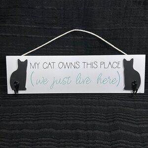 Cat Wall Plaque With Hooks~NEW!